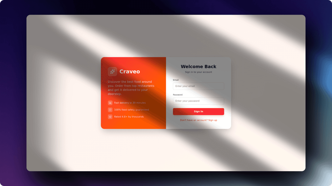 Craveo β Full-Stack Food Ordering Platform