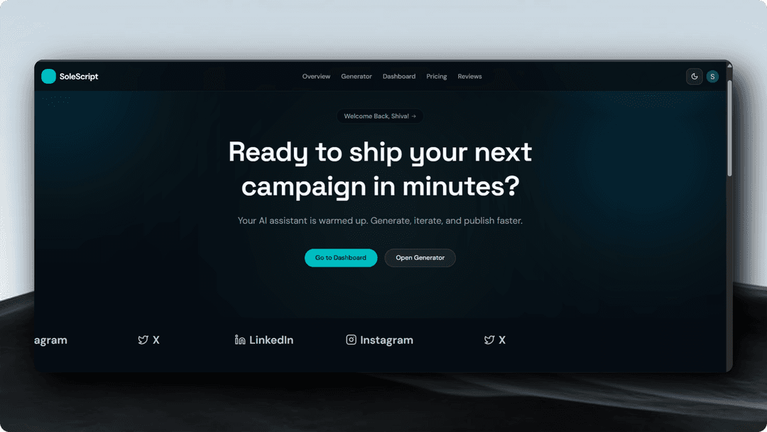 SoleScript β AI-Powered Full-Stack Content Generation Platform